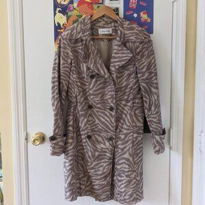 calvin klein leopard / zebra print rain jacket size XS